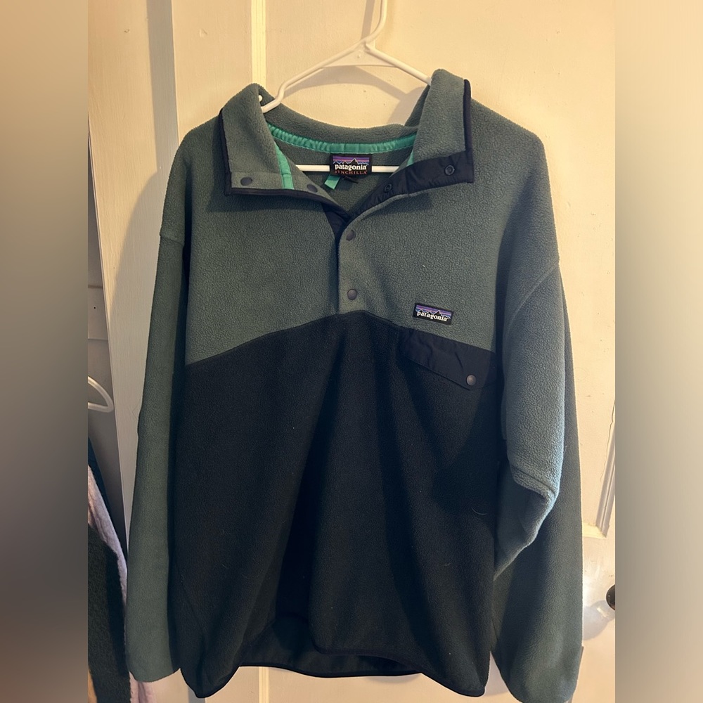 Patagonia Men's Synchilla Snap-T Fleece Pullover - Green & Blue